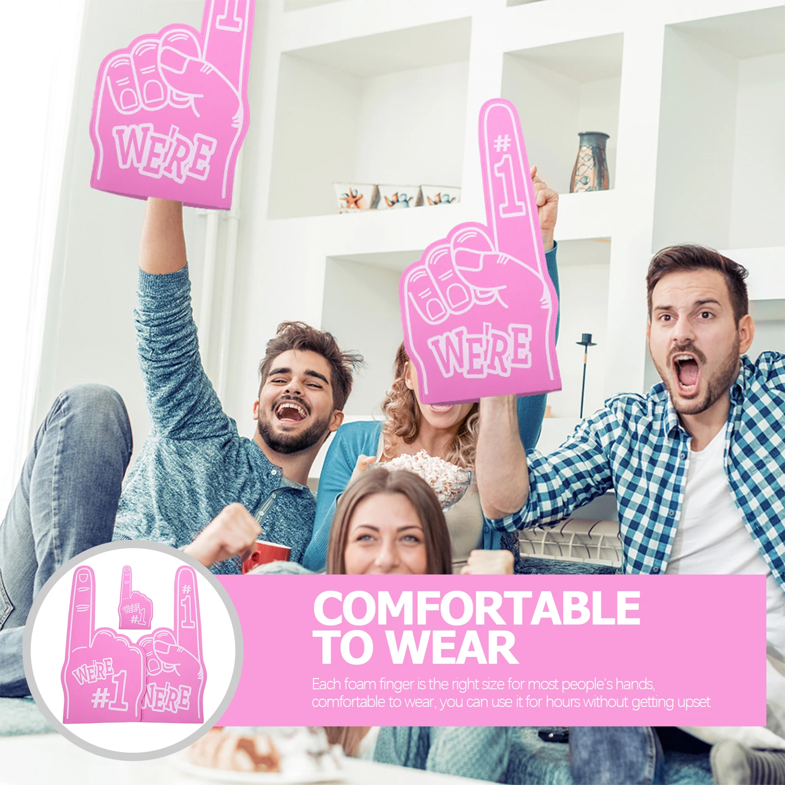 

3pcs For Cheerleading Party Giant Hands Prop Giant Foam Hands Eva Team Spirit Gift Foam Finger Cheerleading Adults