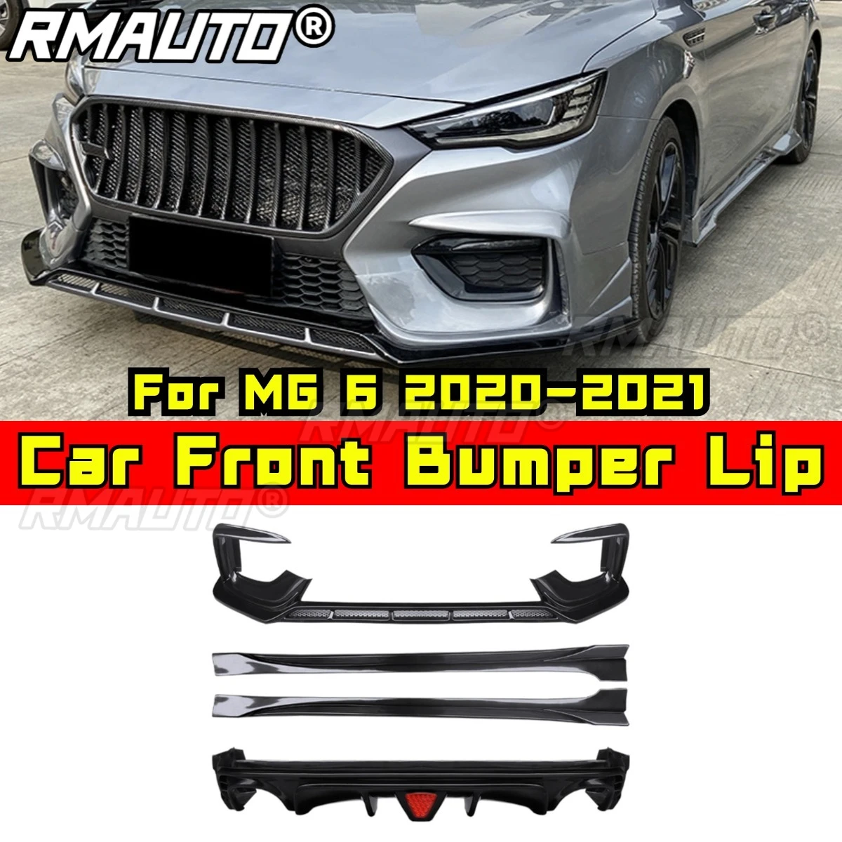 سيارة الجبهة حافة مصد السيارة الجانب تنورة المصد الخلفي سبويلر الناشر الفاصل ل MG6 2020-2021 طقم الجسم اكسسوارات السيارات