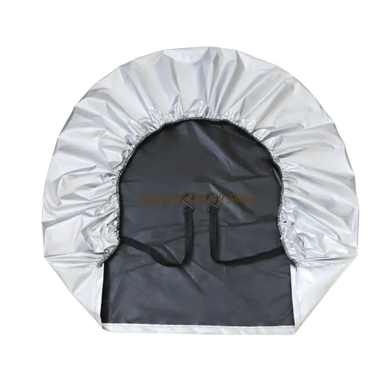 N5KD Removable Automotive Tire Cover, Polyester Construction for Dust and Grime Coverage During Parked Vehicle Storage