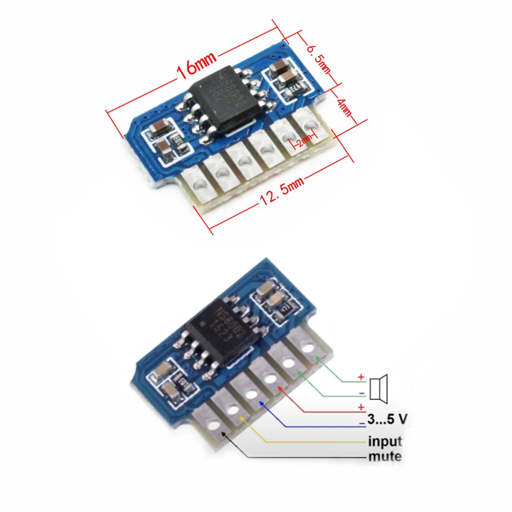 10 adet/grup NS8002 Mini 3W Mono güç amplifikatörü modülü DIY alçak gerilim Stereo ses sistemleri AB sınıfı amplifikatör kurulu devre DC3-5V