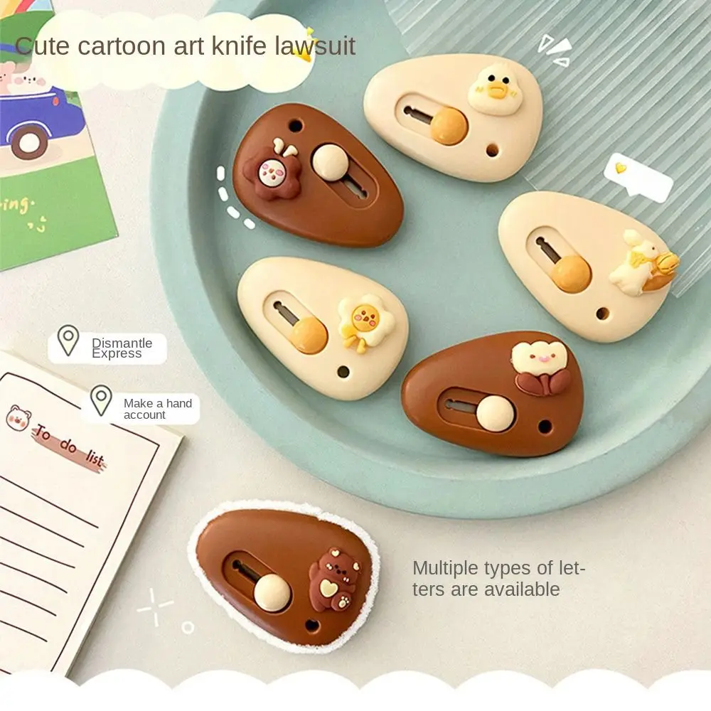 Retractable Paper Cutting Knife Durable Cartoon Portable Box Opening Blade Mini Letter Opener