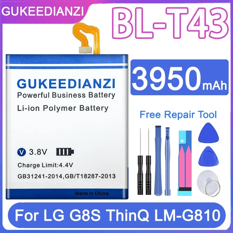 

Аккумулятор GUKEEDIANZI BL-T43 BL T43 для LG G8S ThinQ LM-G810 3950 мАч, высококачественные аккумуляторы с инструментами в подарок