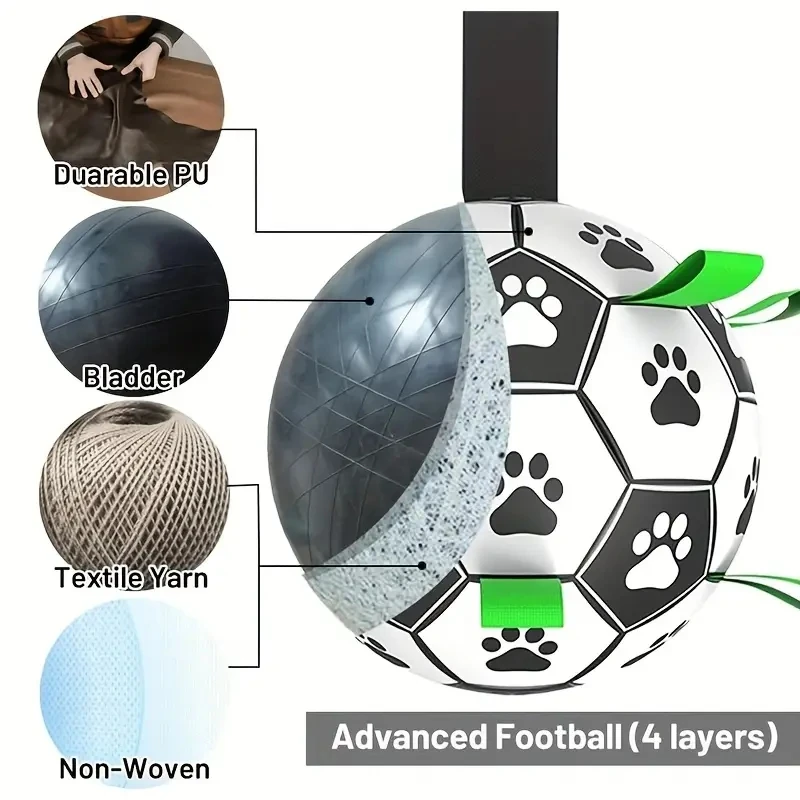 Pelota de juguete para perros، pelota de allenamiento para mascotas، pelota de futbol de alto rebote، juguete infable reciclab #3