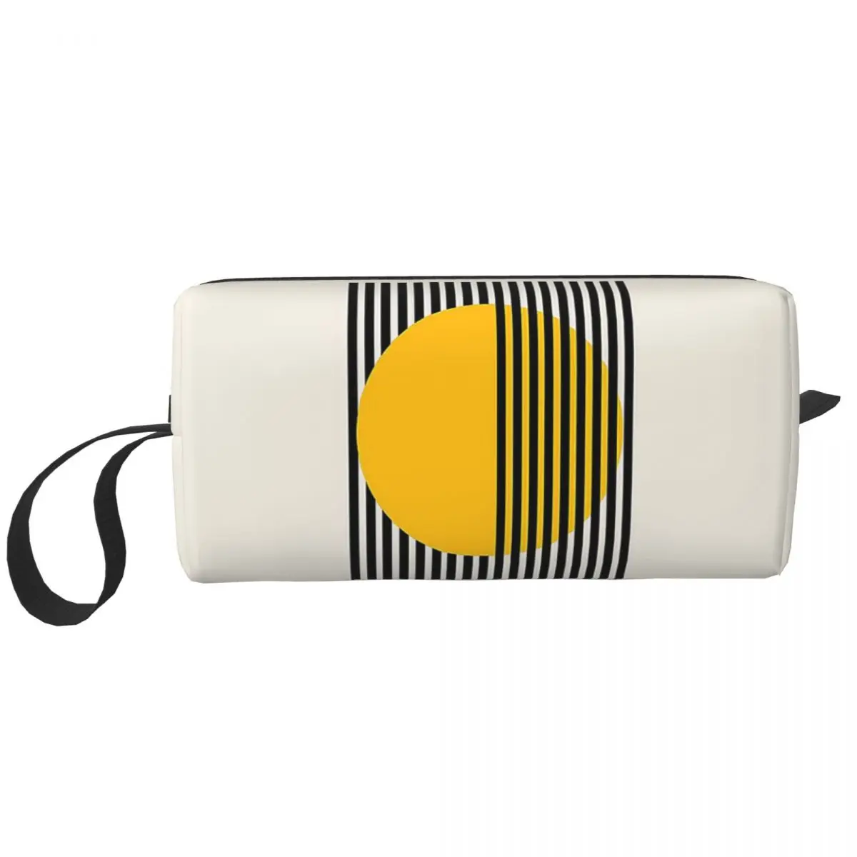 Bauhaus Exhibition Yellow Circle Wall Dec Pencil Case for Studen Pen Box Pencil Bag Stationery Supplies Women Organizer Pouch