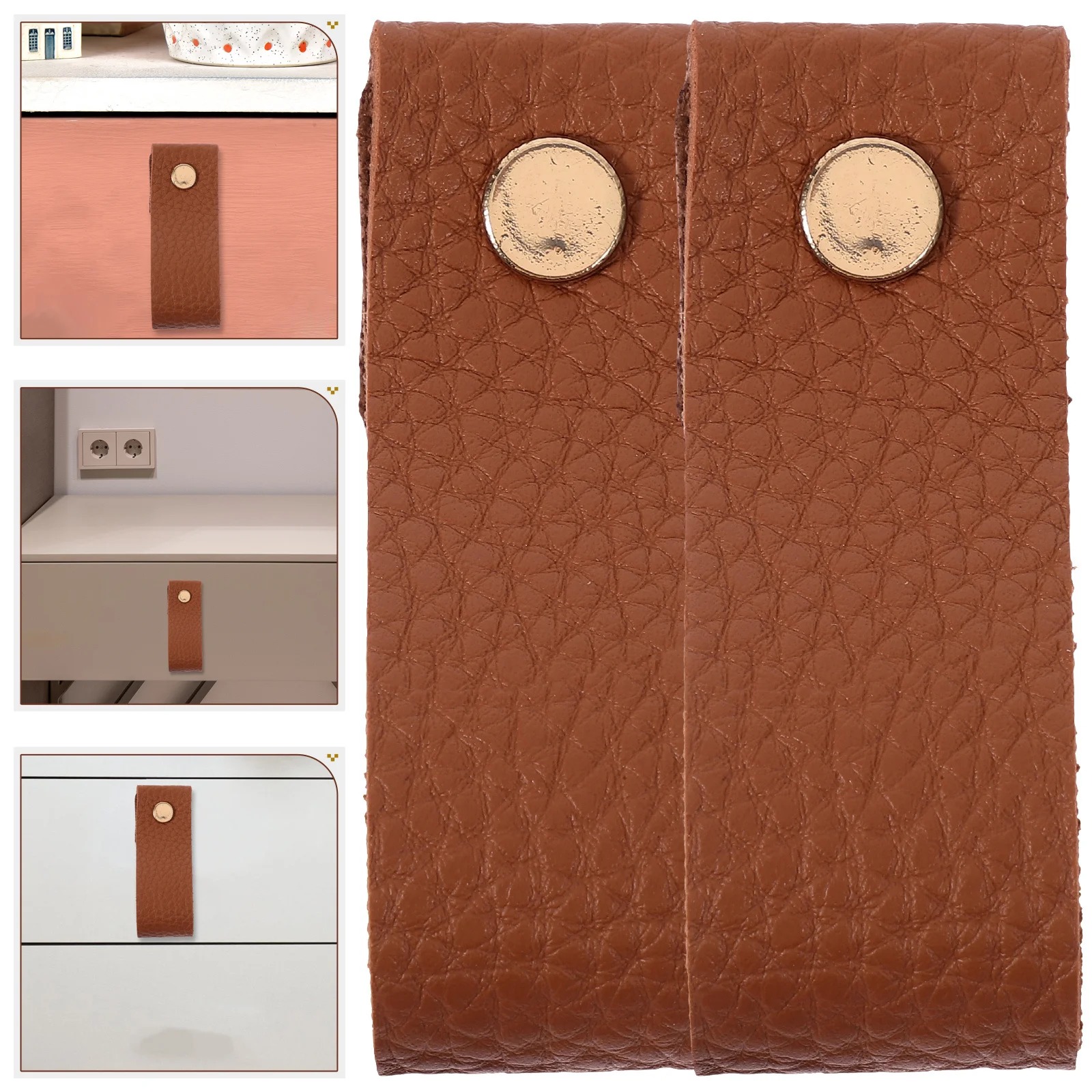 

12Pcs PU Drawer Pull Handles Vintage Design for Wardrobe Dresser Cabinet Replacement Drawer Pulls Cupboard Door Pulls