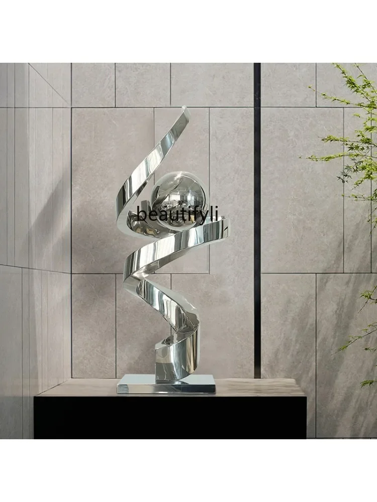 Hotel Lobby Stainless Steel Sculpture Decoration Living Room Entrance Floor Metal Decoration