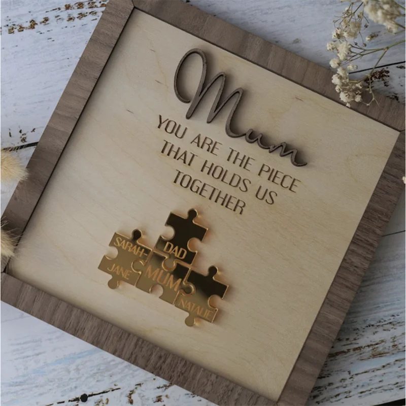 Mom Puzzle Sign Personalized Mother's Day Sign Gift-Piece That Holds Us Together Customized Gift for Mum