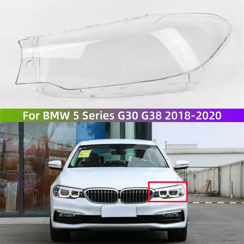 

For BMW 5 Series G30 G38 520 523 525 528 530 2018 2019 2020 Car Headlight Lens Cover Lamp Shade Lens Head Light Shell Cover