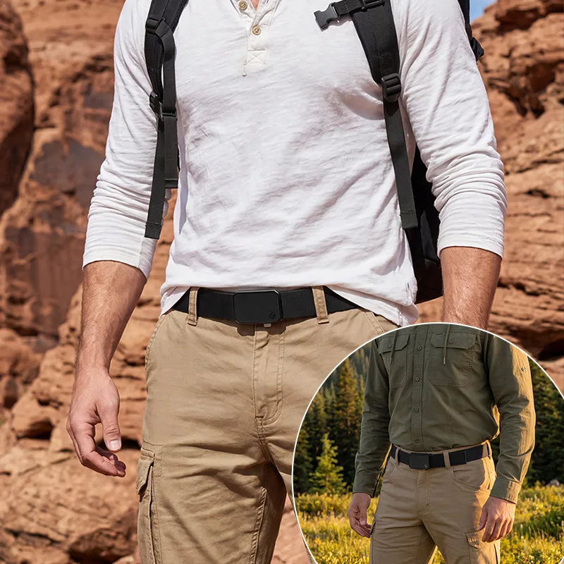 Outdoor tactical belt canvas woven belt men's universal casual versatile breathable elastic waistband