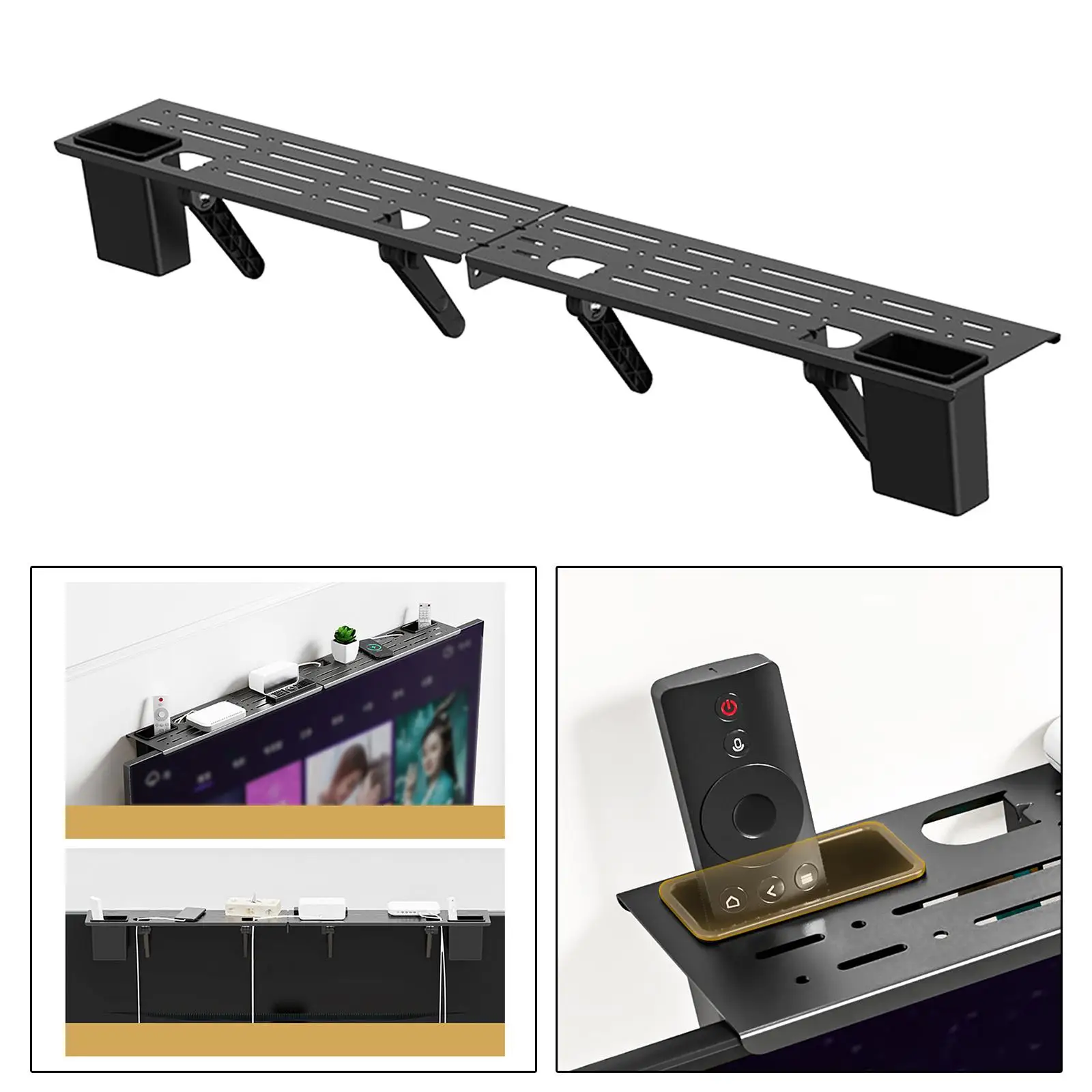 TV Top Shelf Monitor Top of TV Shelf Mounting Bracket Wide Platform Screen Top Shelf Mount for Camera Cable Box,Home Decor