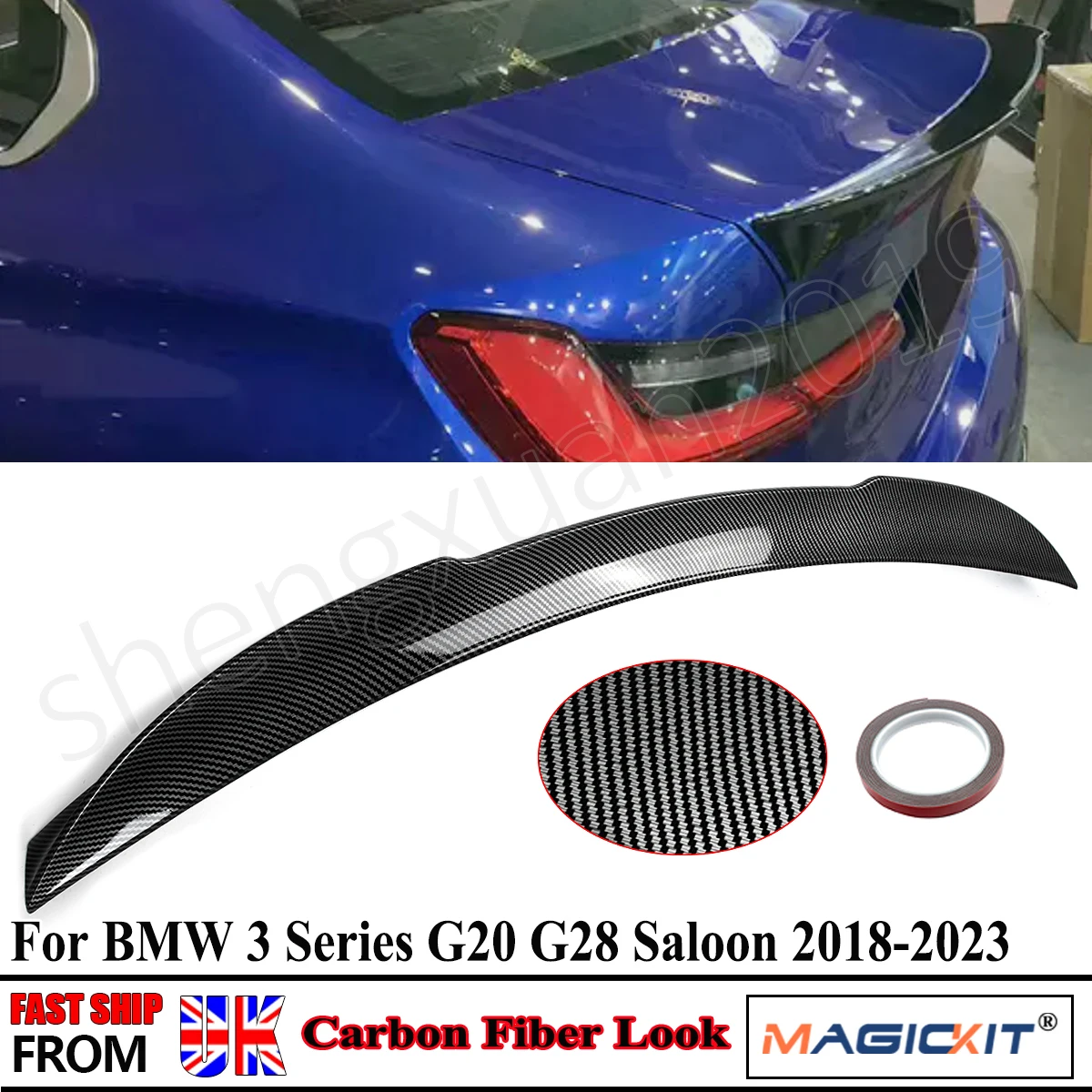 Carbon Color Rear Lip For BMW 3 Series 330i G20 G80 AC Style Boot Spoiler Wing