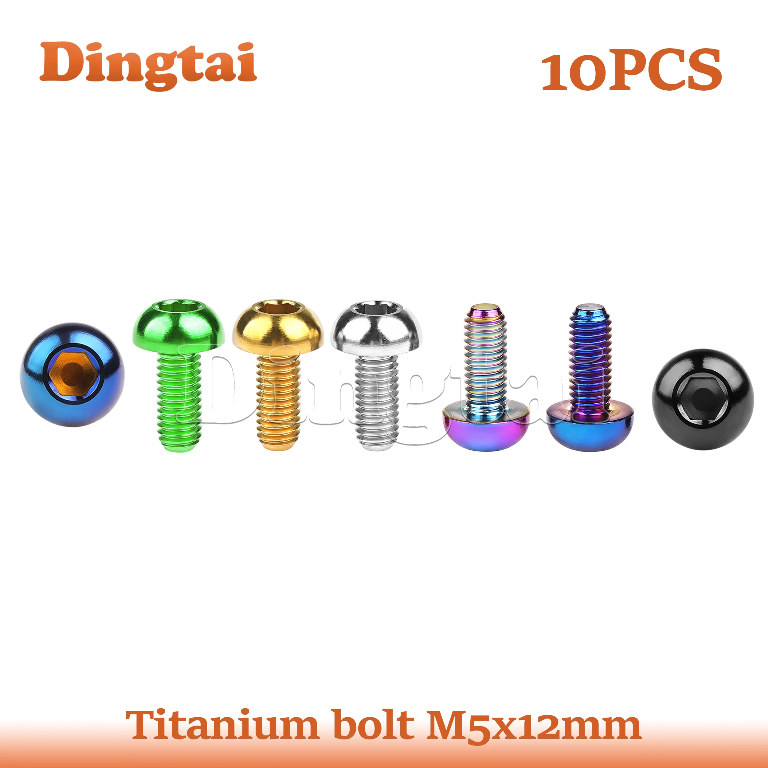

Dingtai Titanium Bolt 10PCS M5x12mm Bicycle Head Cage Kettle Screw