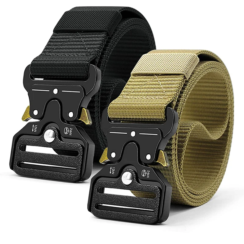 Men's Hunting Belt Tactical Quick Release Outdoor Sports Hiking Adjustable Belt Durable Waist Belt for Adventure Activities