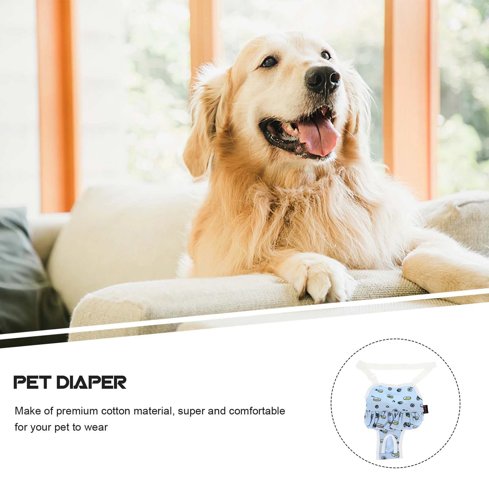 

Female Pet Diaper Cotton Dog Period Pants Washable Comfortable Fit for Urination Control Floor Protection Puppy Supply