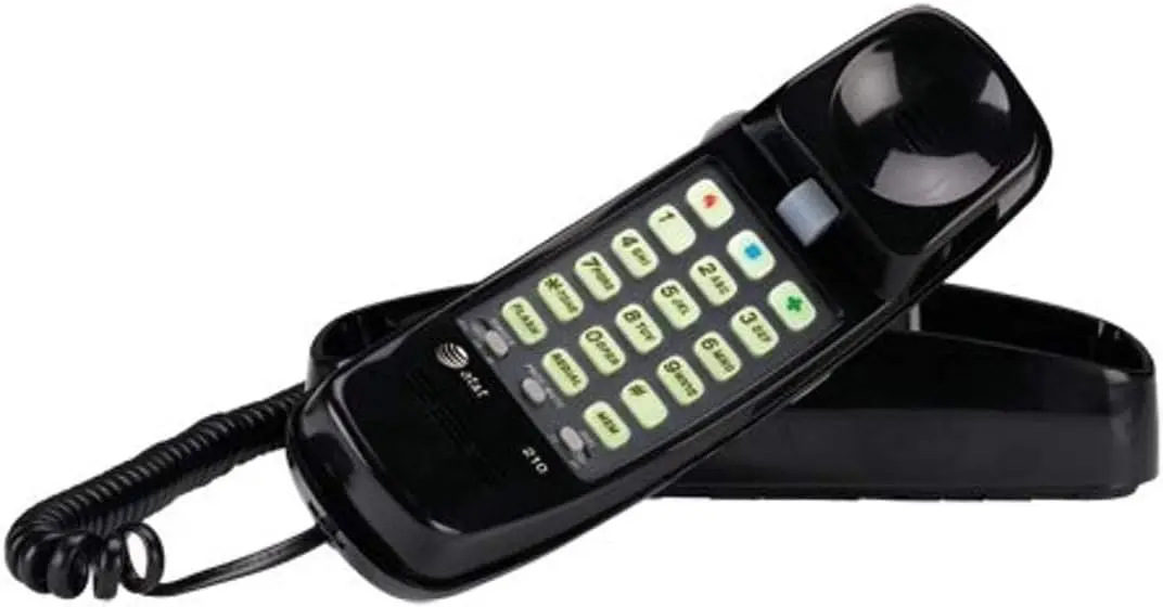 Basic Corded Phone, Wall-Mountable, Black, No AC Power Required