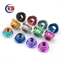 TS 10PCS Titanium Factory Titanium Alloy 12 Angle Lock Nut M10 p1.0 /M10p1.25 Motorcycle Tuning Nut