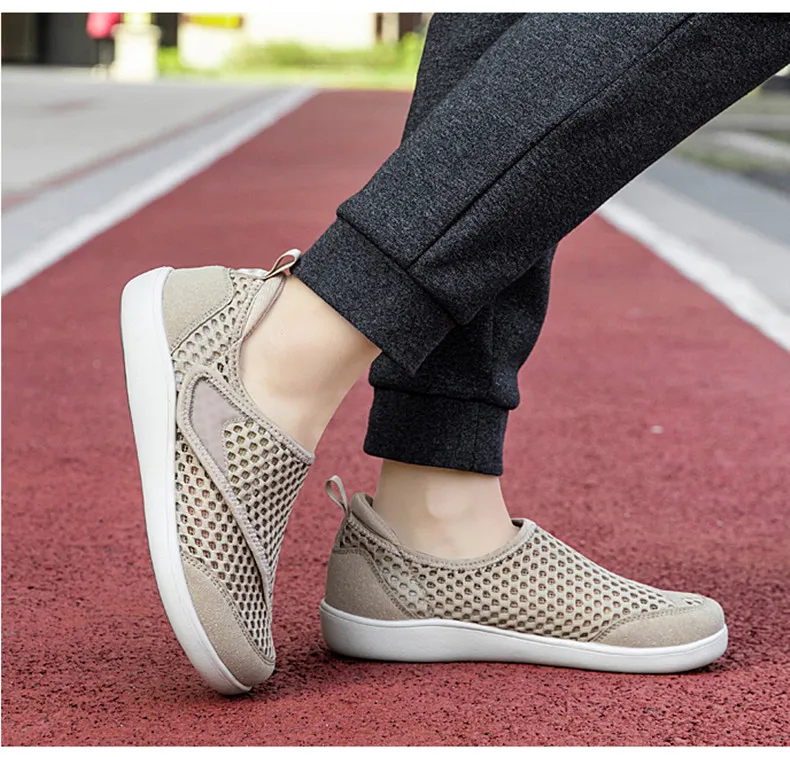 Neue Modische Herren-Sneaker Atmungsaktive Paar-Schuhe mit Breiter Zehenbox Barfußschuhe Bequeme Diabetiker-Schuhe Mesh Herren Freizeitschuhe zum Gehen – Detail 12