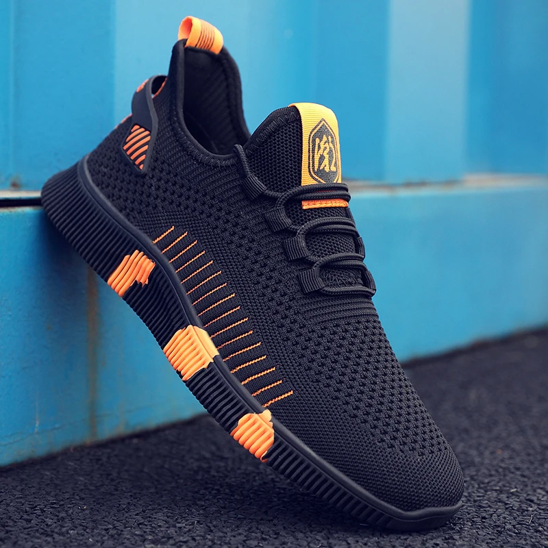 Trendy Men's Casual Shoes Spring Summer New Fly Woven Male Sneaker Mesh Breathable Outdoor Sports Men Vulcanized Shoes Sneakers