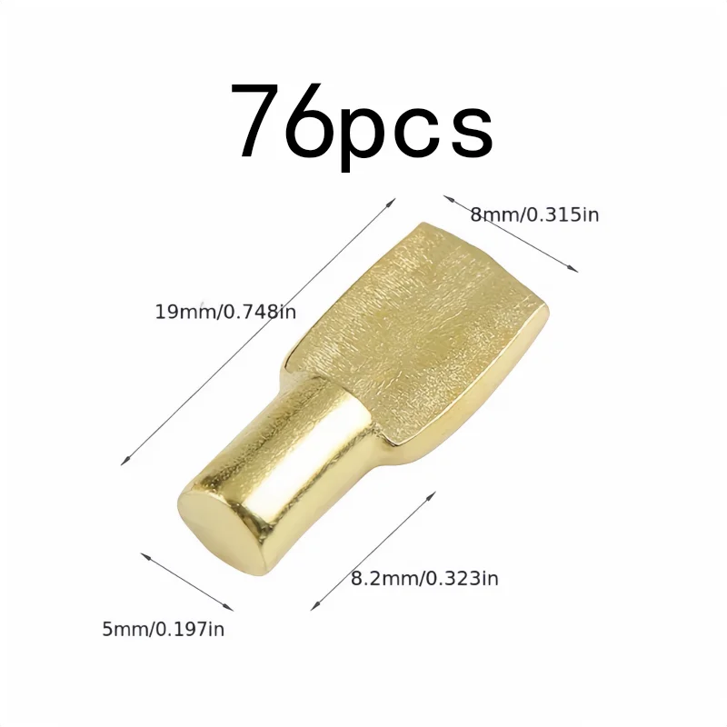 76 pcs 5mm Spoon-Shaped Shelf Supports, Spoon-Shaped Design for Bookshelf Support, Multipurpose, Versatile