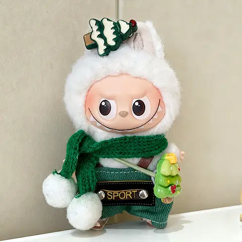 크리스마스 옷 미니 10cm 4.0 인형 옷 라부부 크리스마스 4세대 미니 버전 라부부 귀여운 옷 인형 액세서리