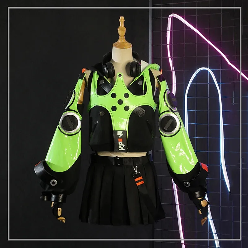 

ss23Game Zenless Zone Zero Anby Demara Косплей Костюм Полный комплект Униформа с наушниками Носки Женские наряды для Хэллоуина Парики