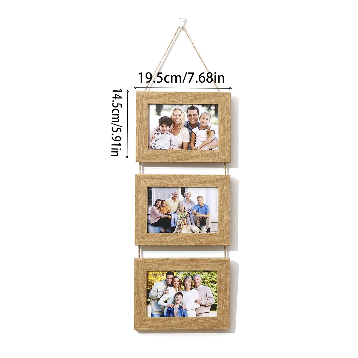 1pc, wall frame 3 photos, rustic picture frame wall decoration, art home decoration, birthday party decoration, party gifts