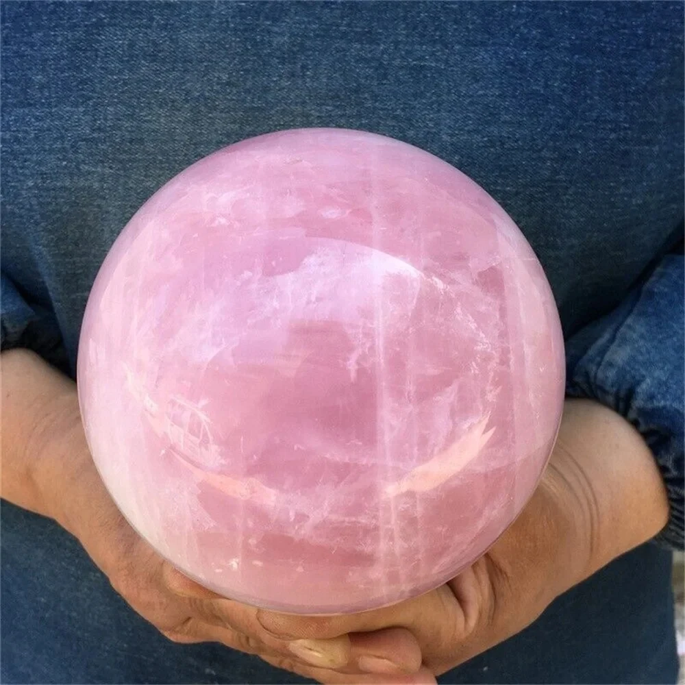 Huge Natural Pink Quartz Ball,Cherry Blossom Powder Crystal Quartz Ball,Mineral Healing Stone,Meditation Magic Divination Ball