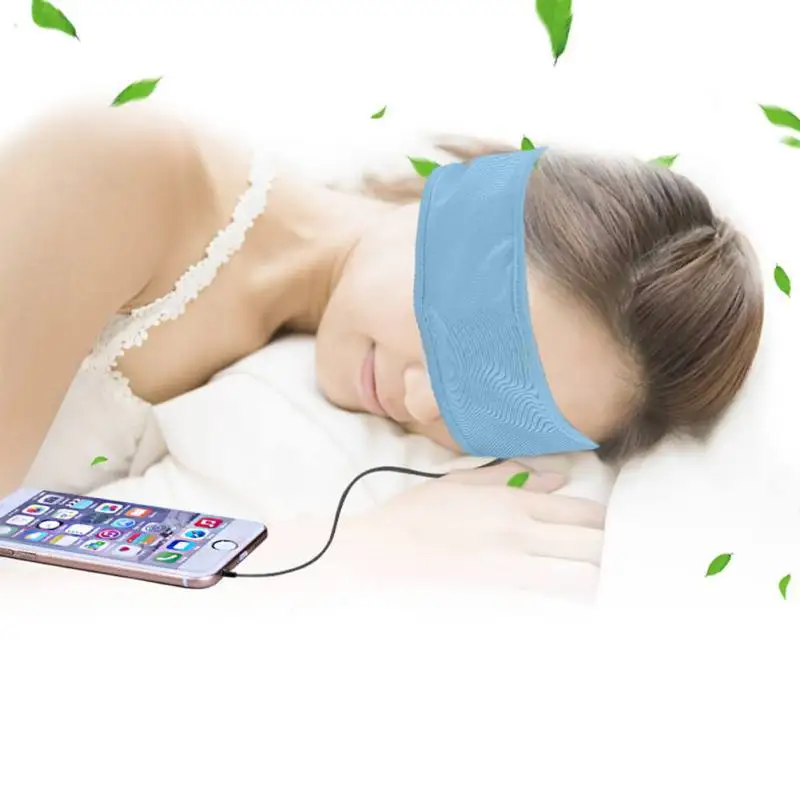 Soft Sleeping Aid Fone Headphone 3.5mm Wired Stereo Music Earphone Washable Sleep Eye Mask Headband Running Sleep Music Headset