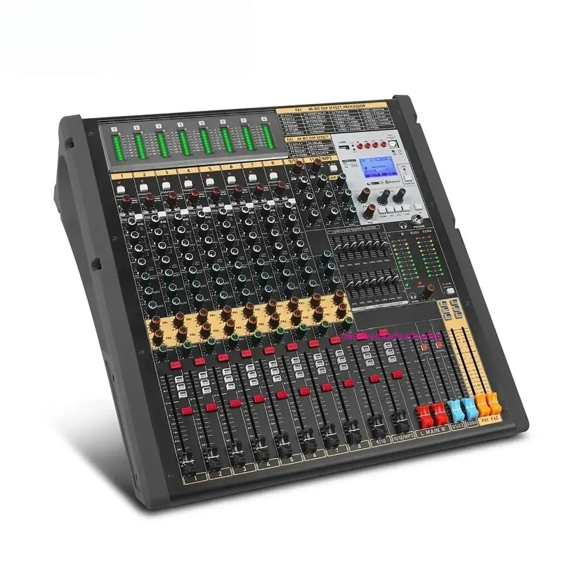 

GAX-TFB12 OEM 12-канальный аудиомикшер 2 стерео 4 групповых выхода Aux Soundcard 7-полосный эквалайзер 100 мм фейдер микшерная консоль