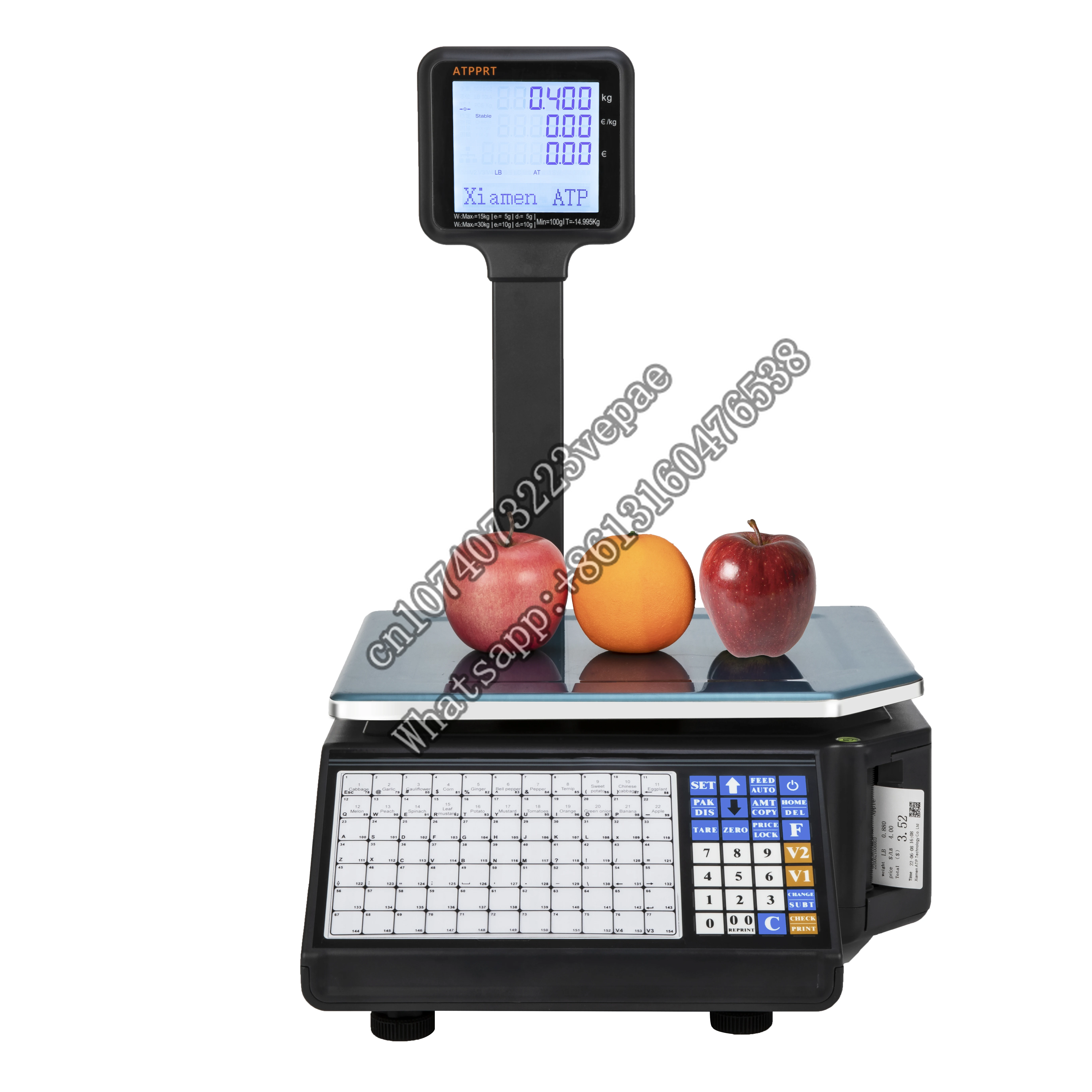 LABEL PRINTING WEIGHING SCALE LCD STAINLESS STEEL INDICATOR