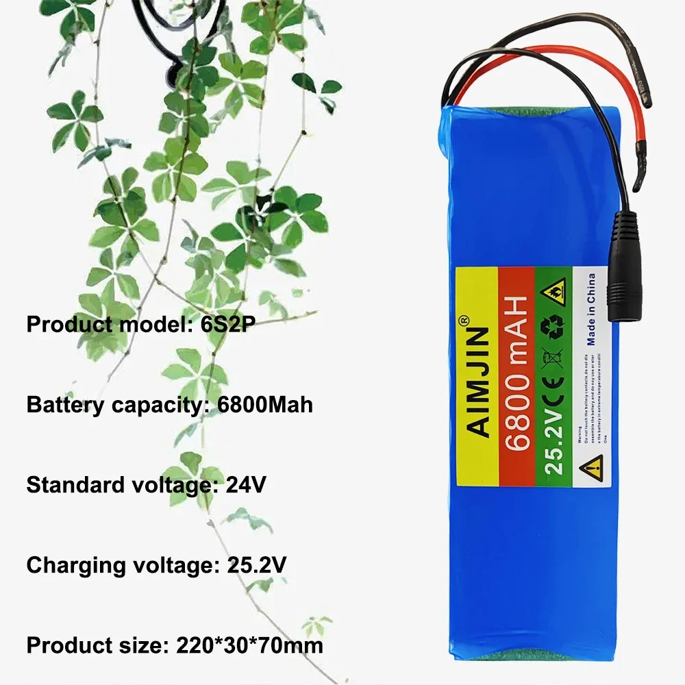 6S2P 25.2V 6800mAh Lithium-ion Rechargeable Battery Pack, Suitable for Power Supply of Electric Toys, Electronic Products etc