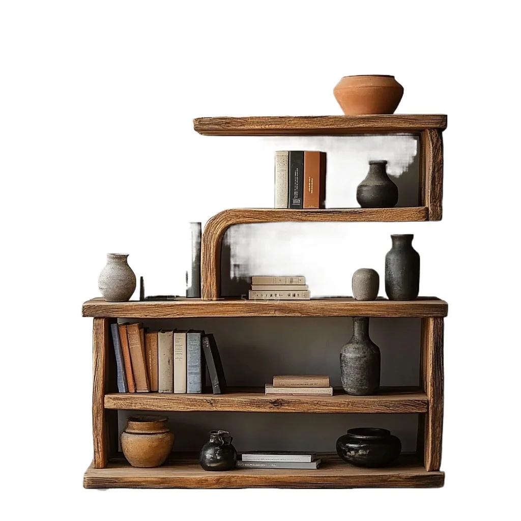 

Retro Bogu shelf, solid wood multi-display shelf, storage and storage bookshelf