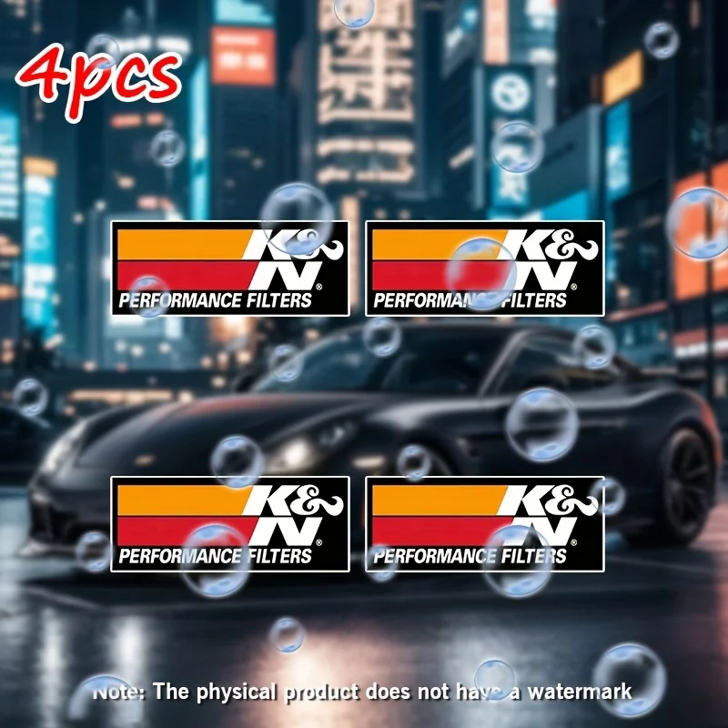 4Pcs Performance Filters Style Sticker Waterproof Vinyl Decal Orange Red White Black for Car Motorcycle Truck