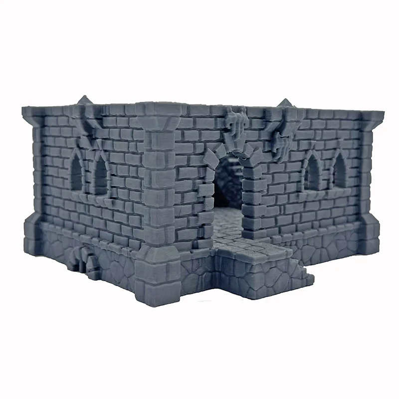 1 Stück 3D-Gedruckte Ruinen-Ziegel Stadt-Reste Gebäude für DND/RPG/Wargaming Gelände Schloss-Modell Haus-Zubehör