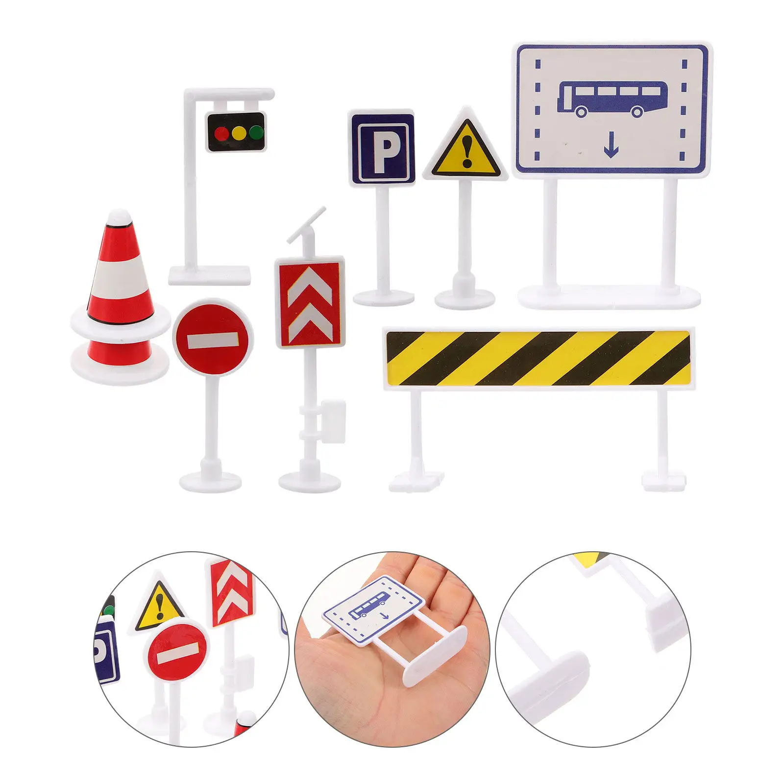 

Набор детских дорожных знаков: развивающий игровой набор, миниатюрные пластиковые знаки для раннего обучения, украшения для класса, песочницы, вечеринок