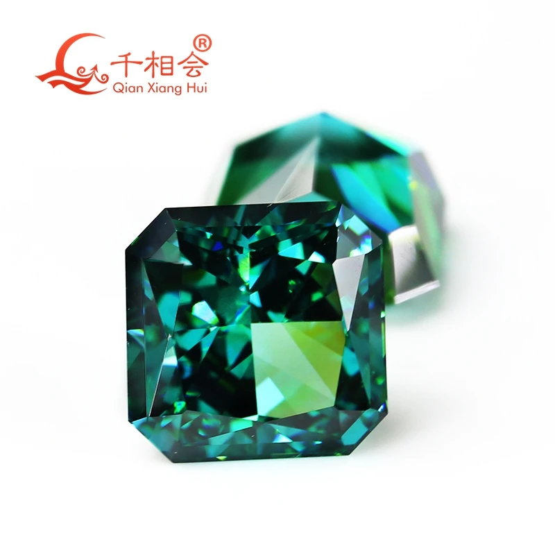 Square Shape 12 Colors  Cubic Zirconia Loose Stone Dark Blue Radiant Crushed Ice Cut Paraiba CZ Simulated Gemstone