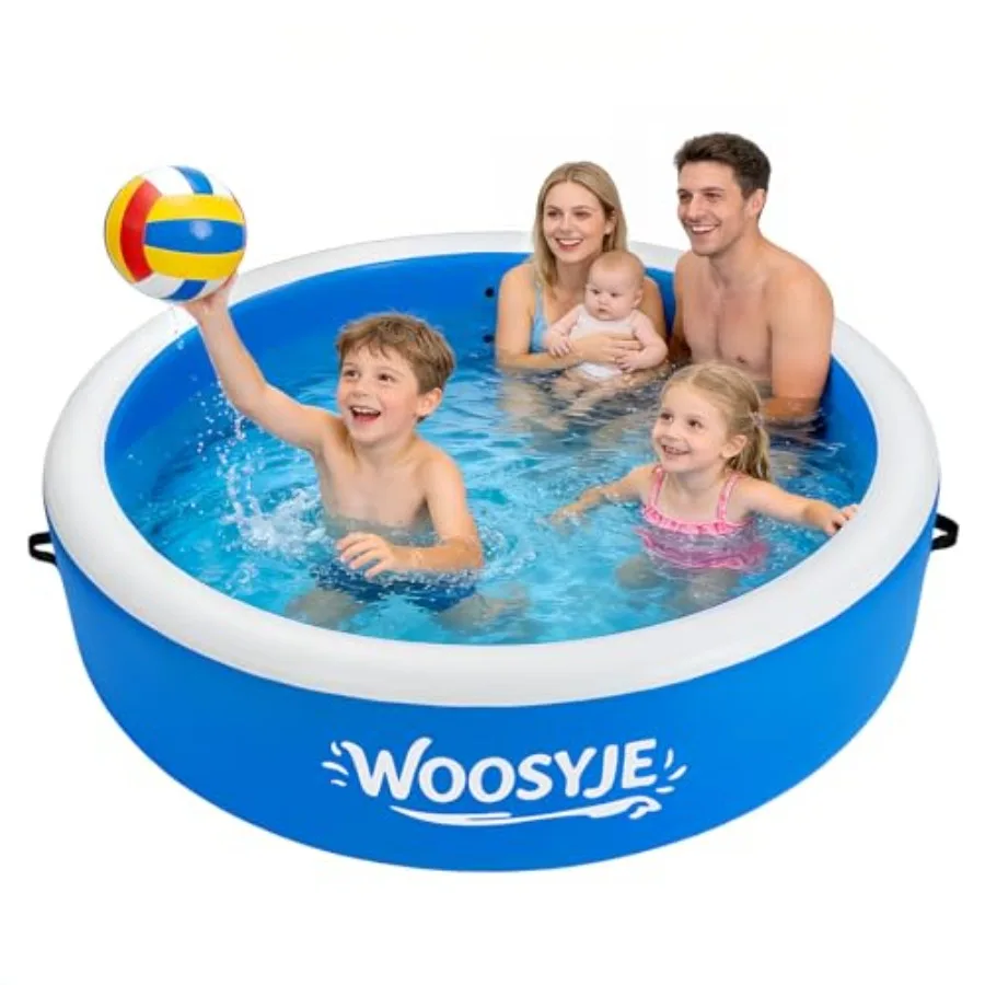 

Inflatable Swimming Pool for Adults : Heavy Duty Drop-Stitch PVC Blue 94.5in Diameter 227 Gallon Capacity No Tools Required Inc