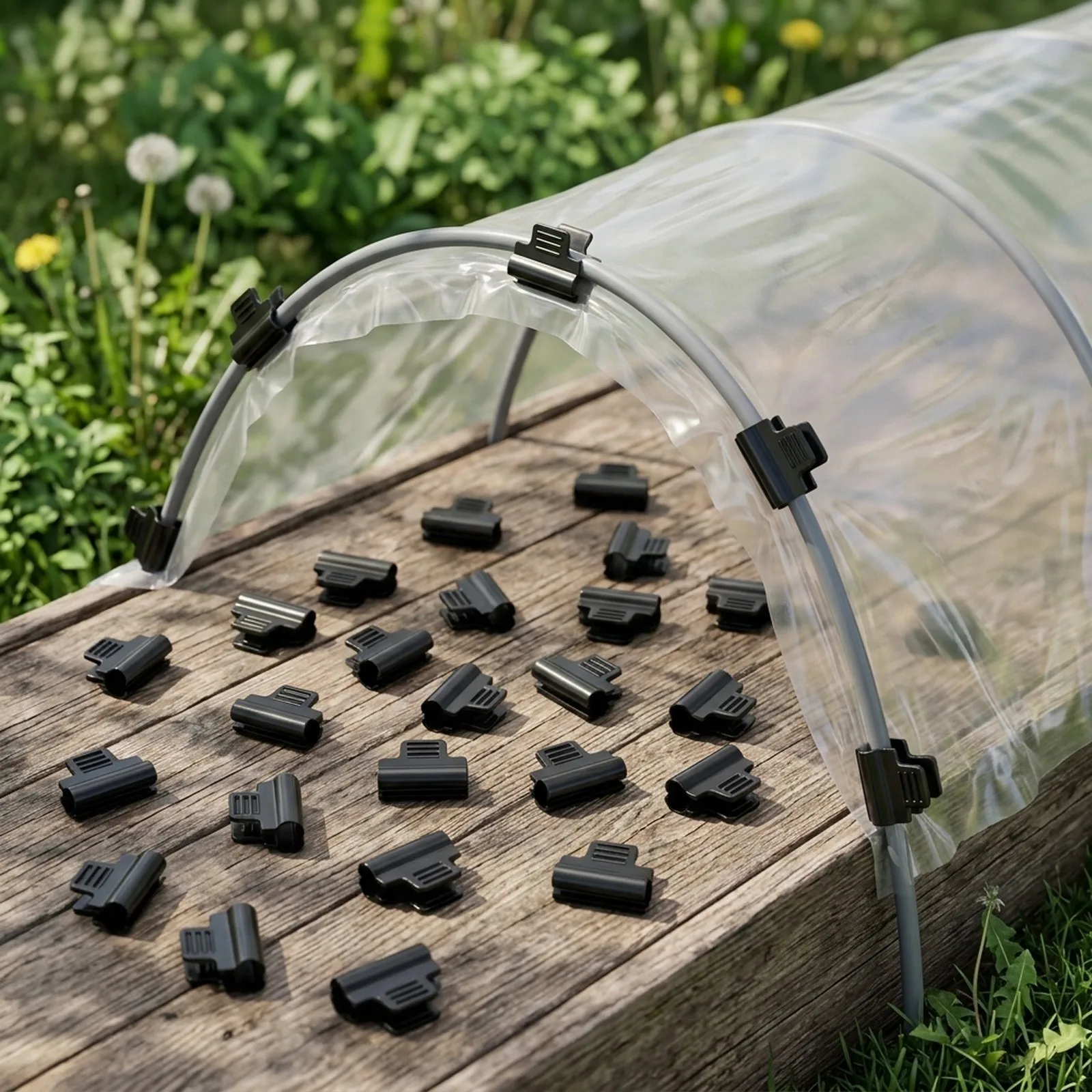 30pcs Pipe Clamps for Greenhouse Hoop Assembly Raised Bed Framework Row Cover Attachment PVC Garden Support Clips