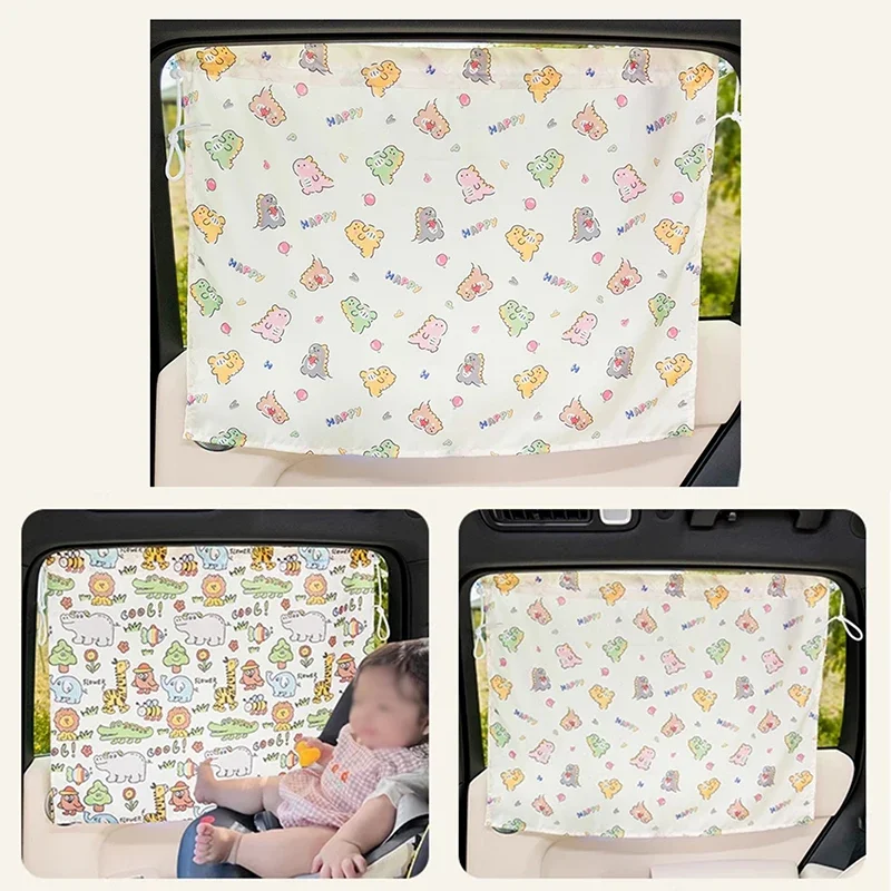 Car Window Sunshade Cover Curtain Suction Cup UV Protection Curtain Stretchable Sun Shade Privacy Blind for Baby Kids Children