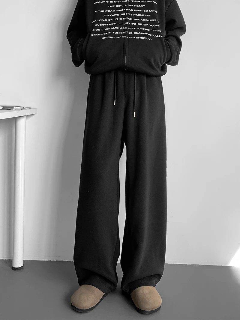 

Heavy Duty White and Gray Sweatpants for Men in Autumn and Winter Loose and Hanging American Hip-hop Pants Casual and Versatile