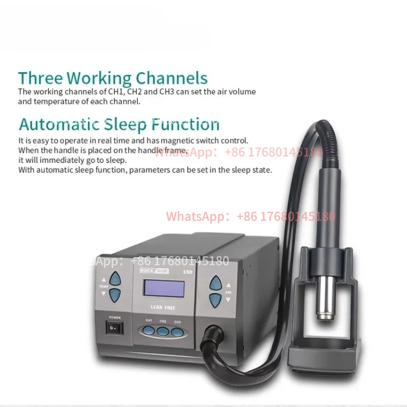 1300W 220/110V Fast 881D Hot Lead Free Hot Air Welding Station Microcomputer Temperature Rework Station