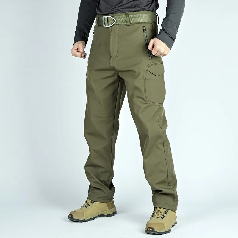 

Autumn and winter cold resistant fleece tactical pants wear-resistant and dirt resistant outdoor work construction khaki pants