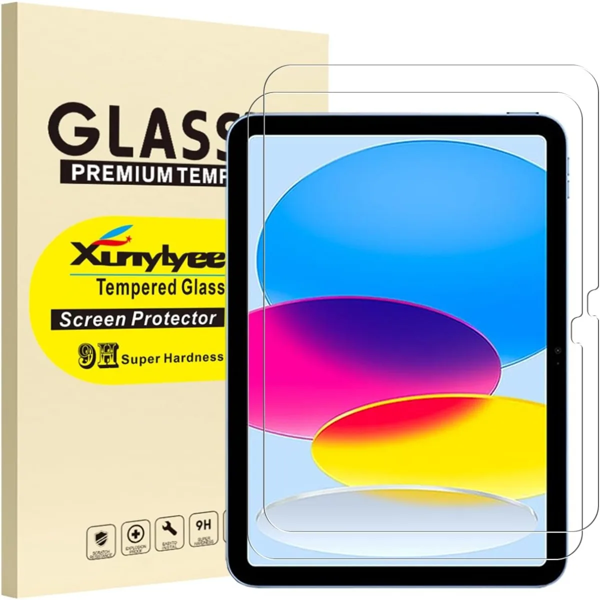 

2 упаковки, защитная пленка для экрана iPad A16 11-го/10-го поколения (модель 2025/2022), пленка из закаленного стекла без пузырьков, простая установка