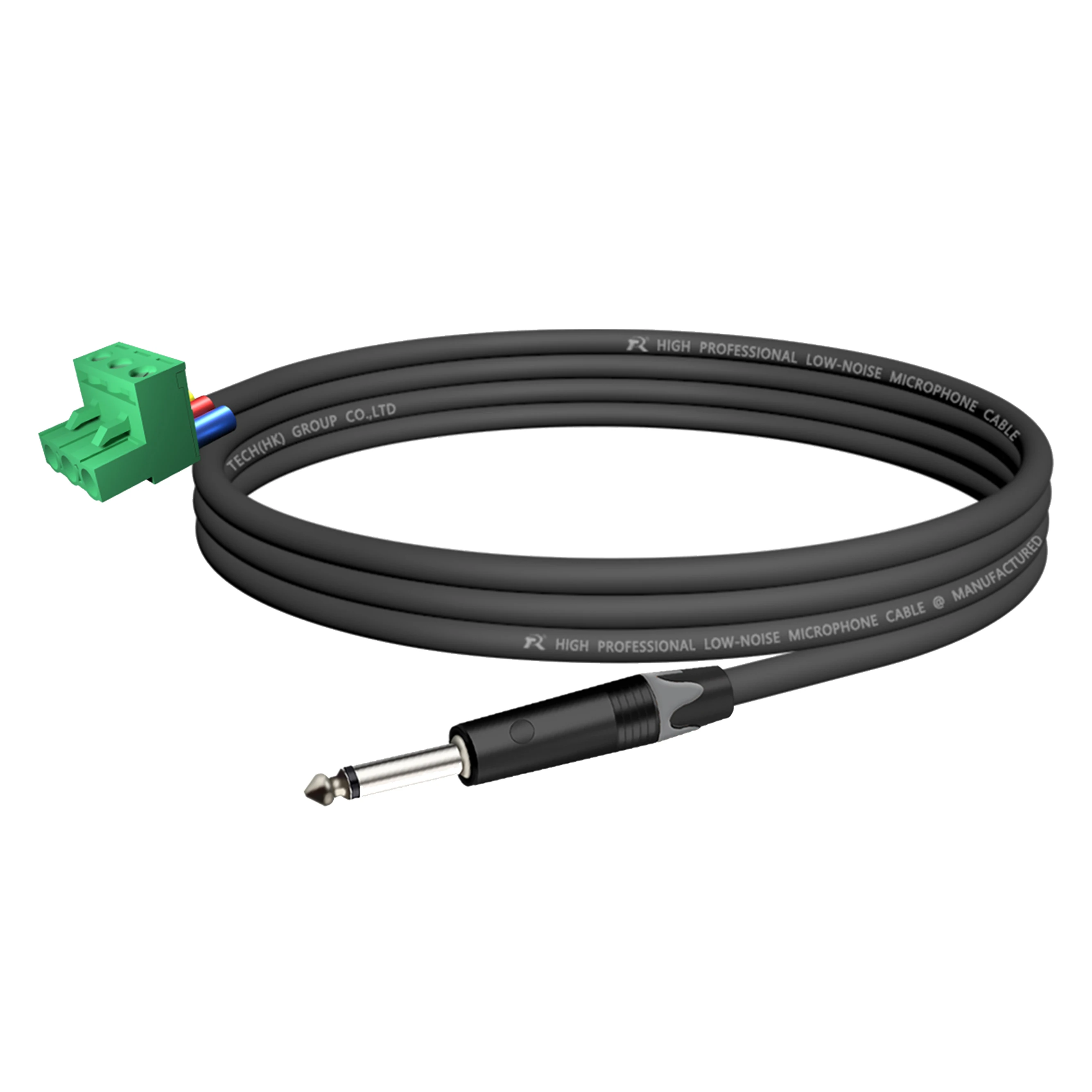 Phoenix Terminal Connector Audiokabel, 6,5 mm (1/4 Zoll) TS-Stecker auf 3-poliger 5,08 mm/0,2 Zoll Rastermaß PCB Phoenix, Mono-Audiokabel – Detail 16