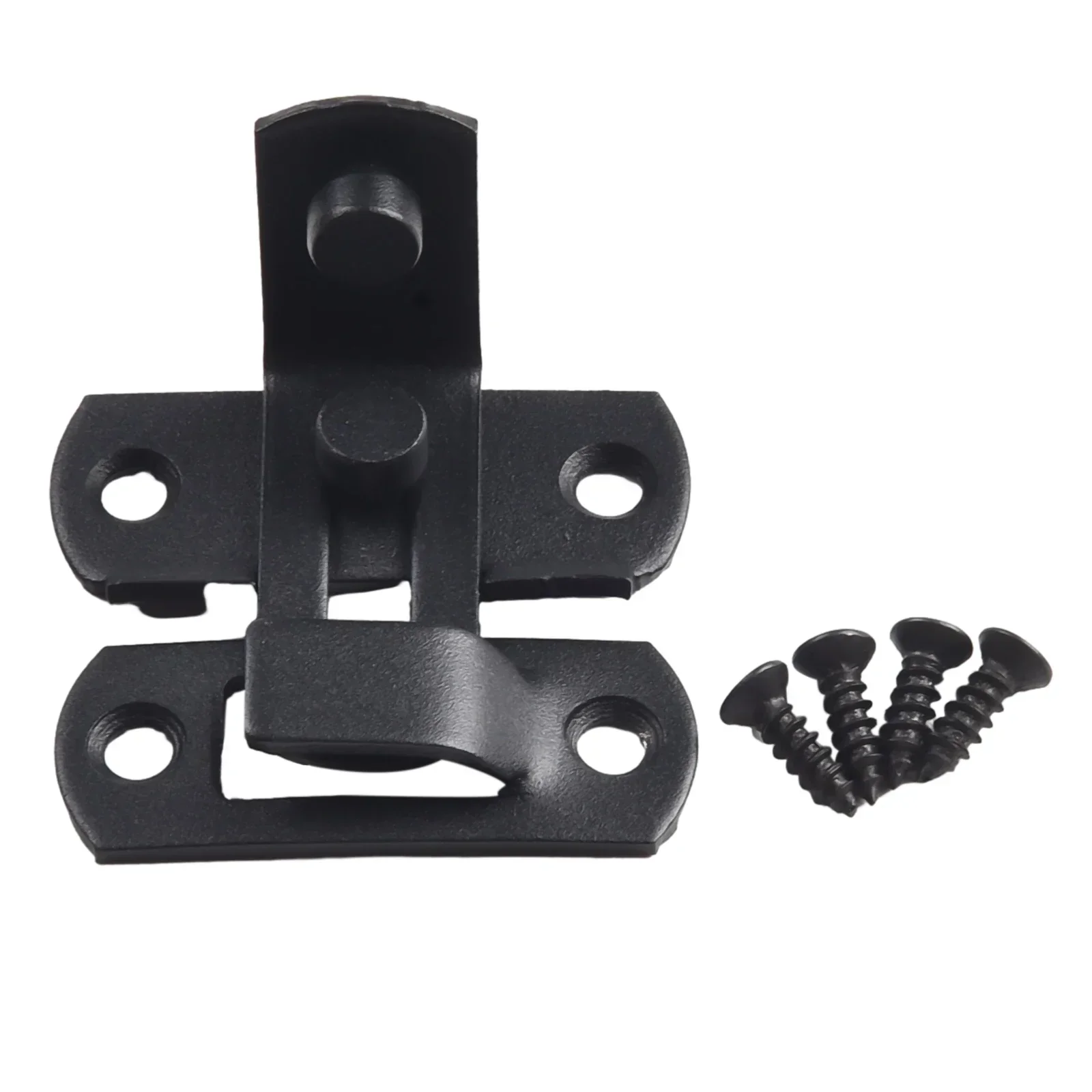 Attention Grabbing Black Door Bolt Latch Perfect For Room Doors And Cabinets 90 Degree Right Angle Comes With Four-Screws