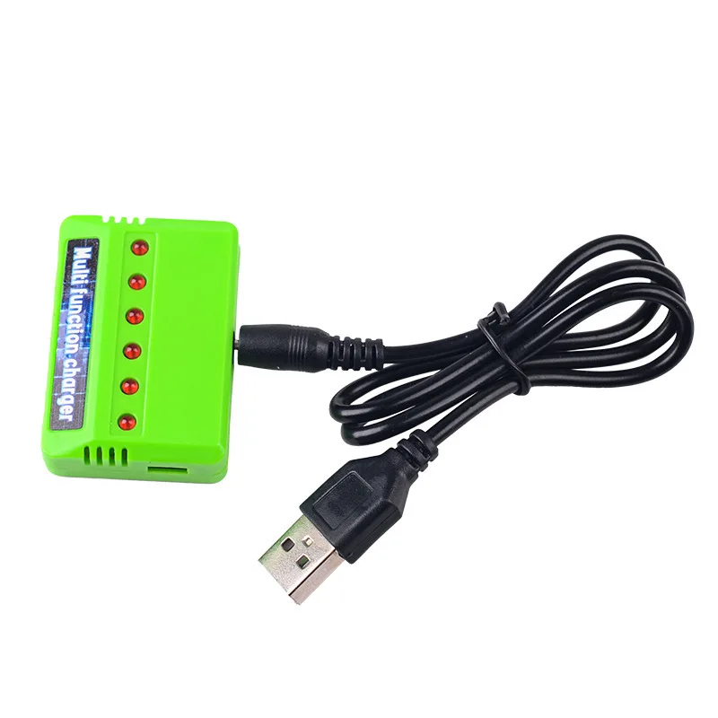 3.7V lithium battery charger, one-to-six multi-charge small white head charger, model aircraft charger accessories