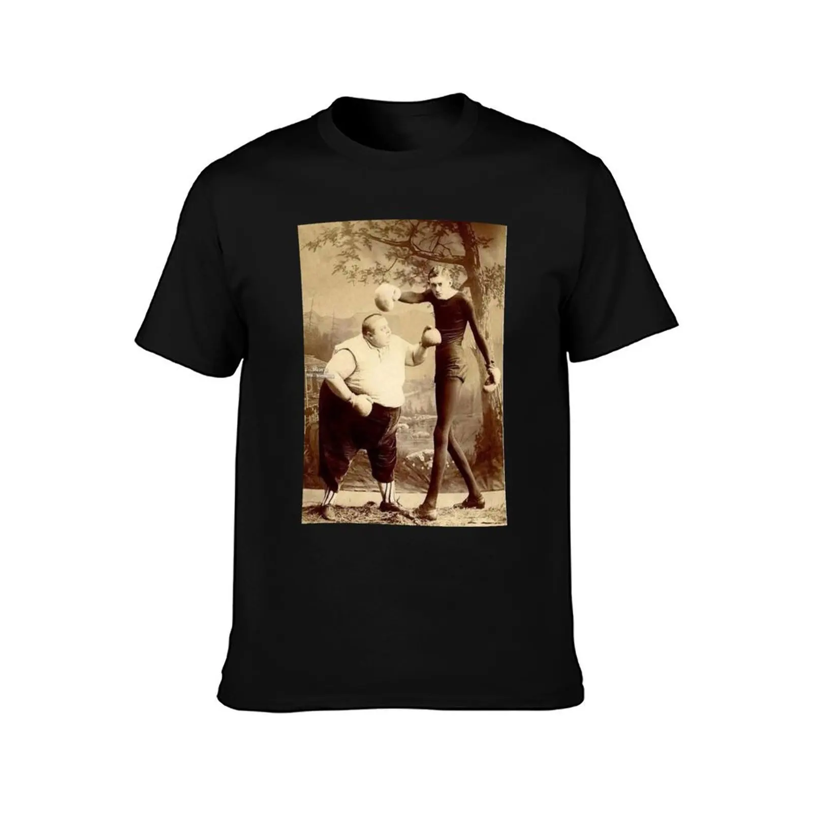 Vintage Circus Sideshow Fatman & Ferret Head T-Shirt Casual Loose Fit Summer Tee Shirt T-Shirt