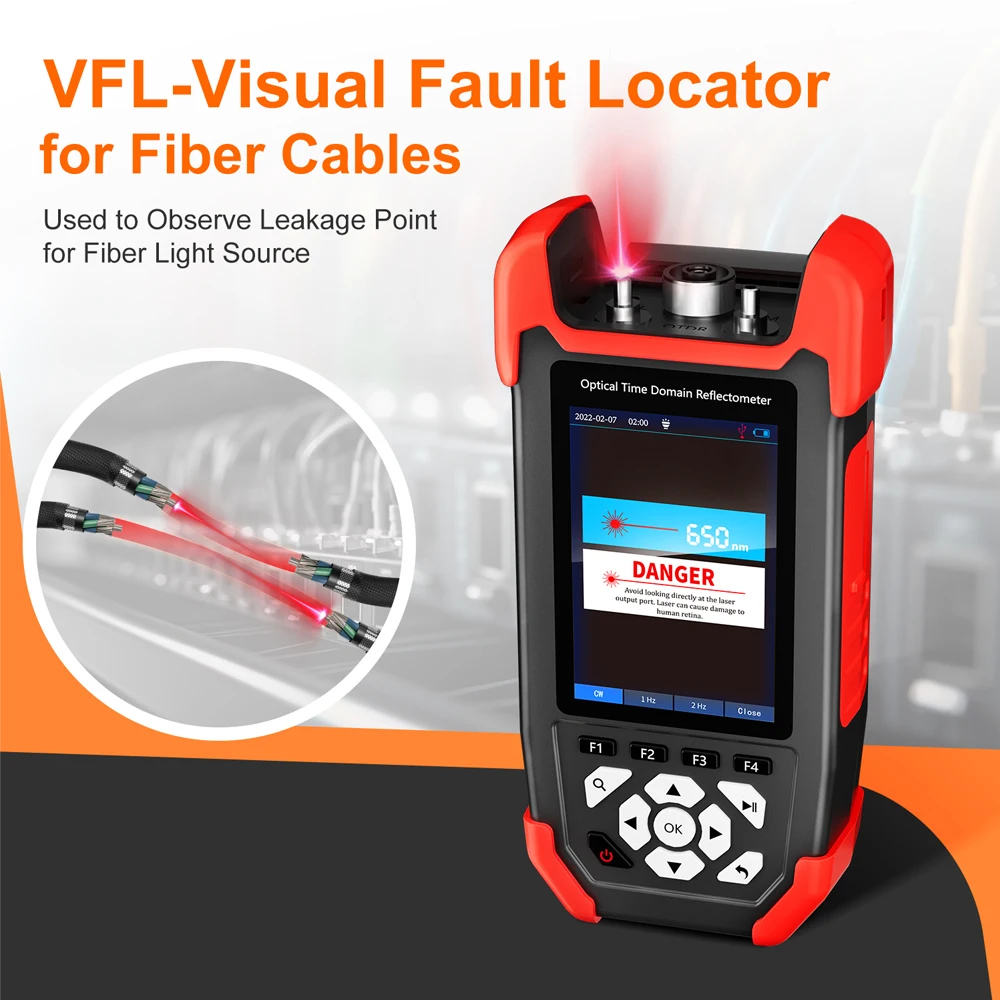 Noyafa Mini OTDR Fiber Optic Reflectometer with VFL OLS OPM Event Map 24/22dB for 60km Event Map Ethernet CableTester