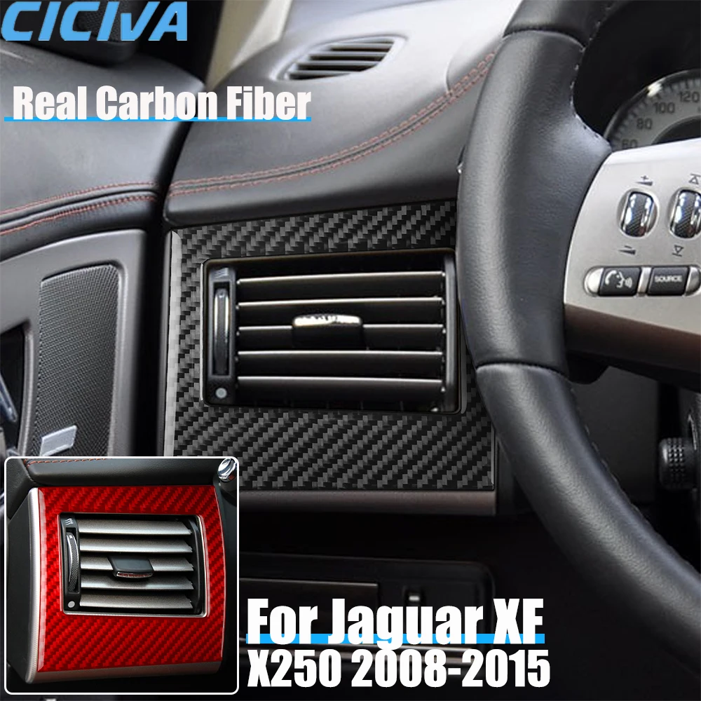 

Real Carbon Fiber Car Accessories Driver Air Vent Panel Decorative Trim Cover Soft Sticker For Jaguar XF X250 2008-2015