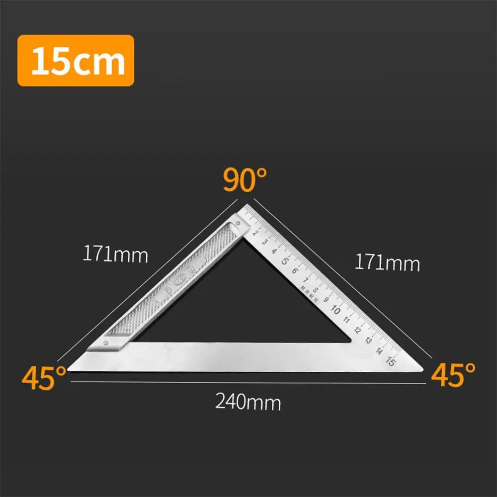 Double Sided Scale Angle Square Ruler Measuring Tool Stainless Steel Triangle Ruler 30/50CM 90 Degree Turning Ruler Woodworking